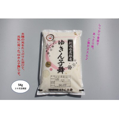【毎月定期便】【3ヶ月】ゆきん子舞(白米) 5kg全3回