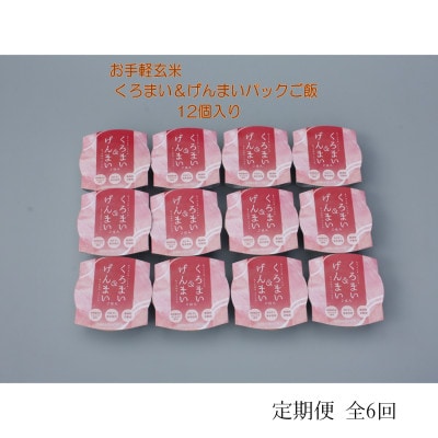 【毎月定期便】くろまい&げんまい　パックご飯　特別栽培コシヒカリ　12個入り　1039028全6回