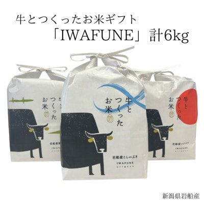 新米【令和7年産米】牛とつくったお米食べ比べセット「IWAFUNE」6kg　1041004
