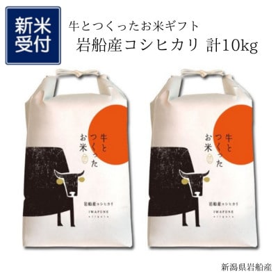 【新米受付・令和7年産米】牛とつくったお米新潟県村上市岩船産コシヒカリ精米10kg 1041005N