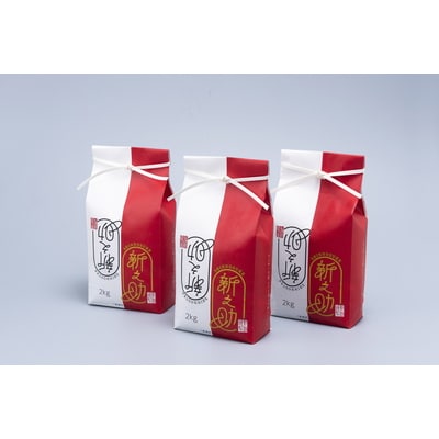 【令和6年産米】岩船産　新之助　精米2kg×3個セット A4152