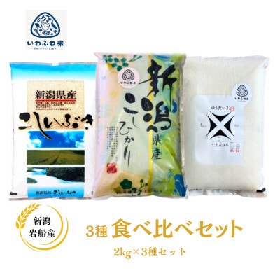 【令和8年産米】新潟県村上市　岩船米食べ比べセット　コシヒカリ・ゆうだい21・こしいぶき　003