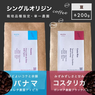 【村上の自家焙煎 シングルオリジンコーヒー 厳選農園2種】各200g / 浅煎り～中煎り【 豆 】