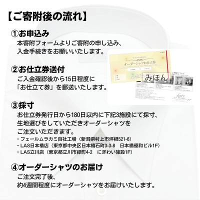 【オーダー ドレスシャツお仕立て券】東京・新潟で採寸可(シワになりにくい綿ポリ混紡生地メンズ用)64