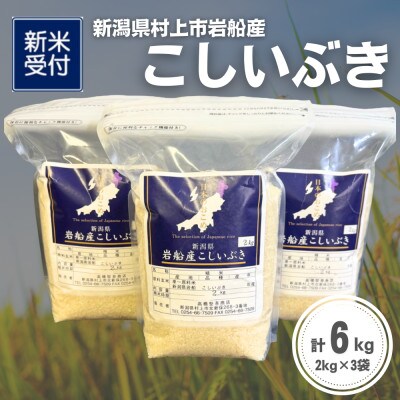 【新米受付・令和8年産米】新潟県村上市岩船産 こしいぶき6kg(2kg×3袋)1099001N