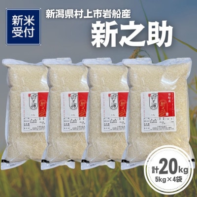【新米受付・令和8年産米】新潟県村上市岩船産 新之助20kg(5kg×4袋)1099013N