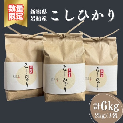 新米【令和7年産米】新潟県村上市 岩船産コシヒカリ 6kg(2kg×3袋) 1103001