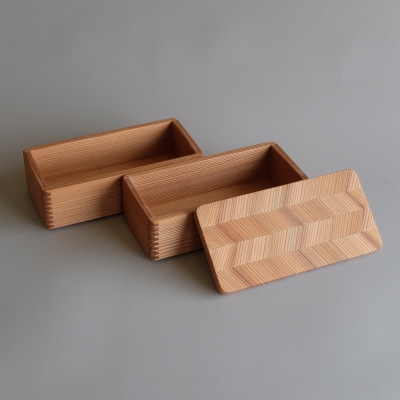山武杉のお弁当箱　杉綾　小2段　640ml(320ml×2)