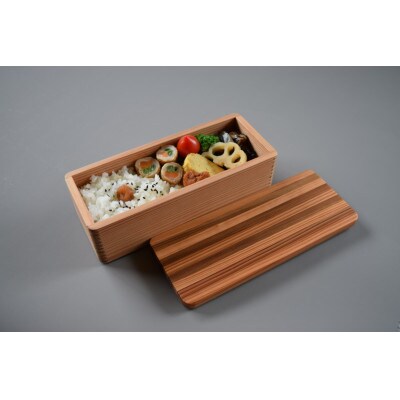 山武杉のお弁当箱　縞　スリム