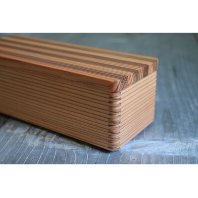 山武杉のお弁当箱　縞　スリム