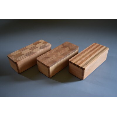 山武杉のお弁当箱　縞　スリム