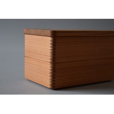 山武杉のお弁当箱　格子　大2段　900ml(450ml×2)　1個