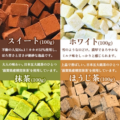 【訳あり】自分チョコ 濃厚生チョコレート 4種セット(各味約100g)