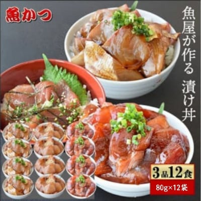 【詰め合わせ】漬け丼 3種×4パック 計12食セット