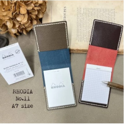 【革小物one】rhodia cover(ロディアカバー)ブルー