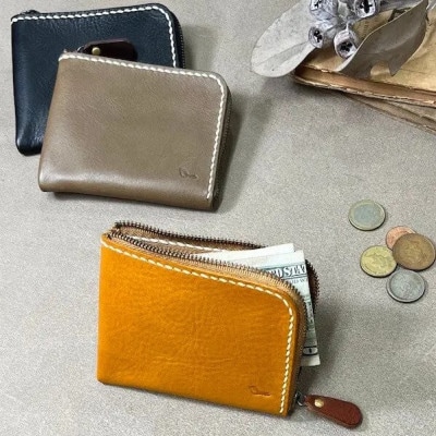 【革小物one】smart wallet(スマートウォレット)チョコ