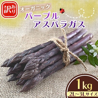 【訳あり】オーガニック パープルアスパラガス 2L～3L　1kg