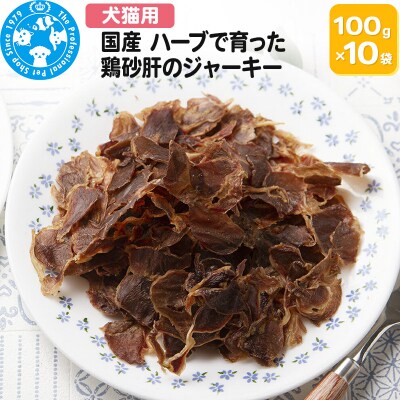 国産 うす～く焼いた 鶏砂肝のジャーキー 1kg(100g×10袋)|09_chm-661001