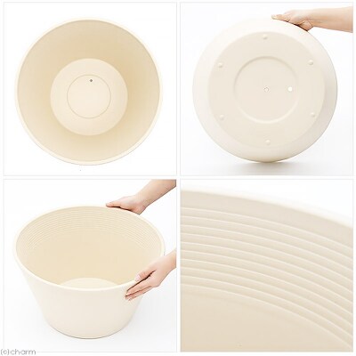 ラウンドプランター ベージュ 23L(直径44×高さ25cm) |09_chm-cn0101a