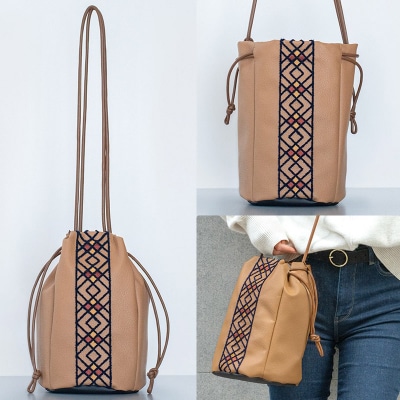 REDOW＜Upcycle bag＞cross M キャメル|09_dik-040101c