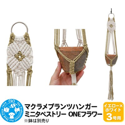 マクラメプランツハンガー ミニタペストリー ONEフラワー 3号用|09_chm-d10101ag