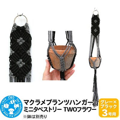 マクラメプランツハンガー ミニタペストリー TWOフラワー 3号用|09_chm-d30101ah