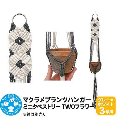マクラメプランツハンガー ミニタペストリー TWOフラワー 3号用|09_chm-d30101aj