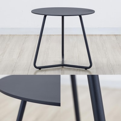 テーブル トレフォイル  サイドテーブル/マットグレー アルミニウム|09_bss-180101