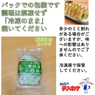 野沢菜漬けぎょうざ12粒入り2パック[冷凍]