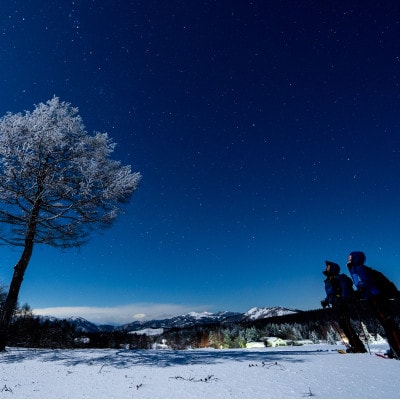 『霧ヶ峰ナイトスノーシューで神秘的な雪原の夜を体験しよう』ツアー参加券2名様分