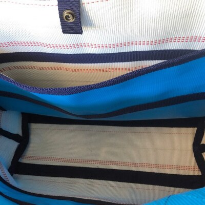 【SUWAプレミアム】トートバッグAタイプ　バイカラーブルー(L)(パイピングカラー:紺)