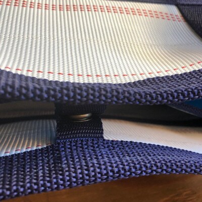 【SUWAプレミアム】トートバッグAタイプ　バイカラーブルー(L)(パイピングカラー:紺)