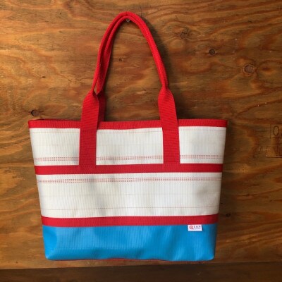 【SUWAプレミアム】トートバッグAタイプ　バイカラーブルー(L)(パイピングカラー:赤)