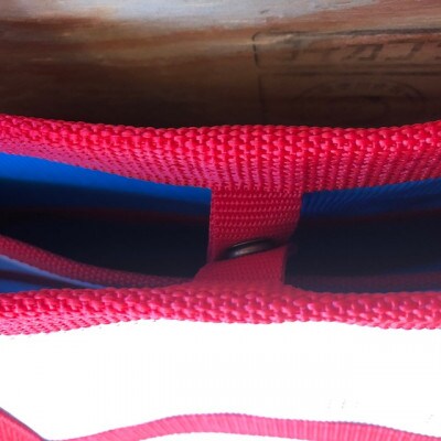 【SUWAプレミアム】トートバッグAタイプ　バイカラーブルー(L)(パイピングカラー:赤)