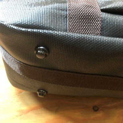 【SUWAプレミアム】ボストンバック　ブラック(M)(パイピングカラー:こげ茶)