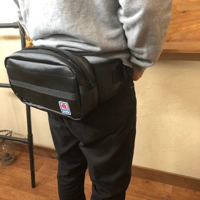 【SUWAプレミアム】ウエストバック　ブラック(パイピングカラー:黒)