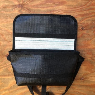 【SUWAプレミアム】ボディバッグ　ブラック(L)(パイピングカラー:黒)