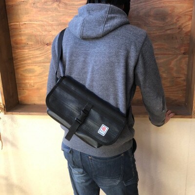 【SUWAプレミアム】ボディバッグ　ブラック(L)(パイピングカラー:黒)