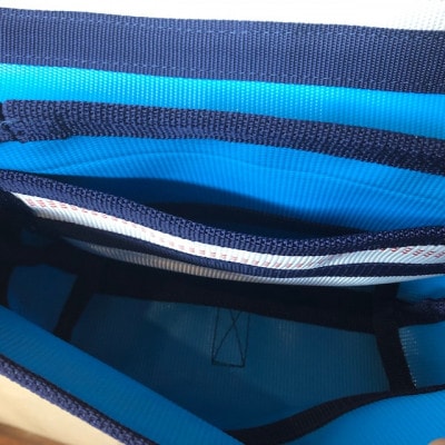 【SUWAプレミアム】ボディバッグ　ホワイト(M)(パイピングカラー:紺)