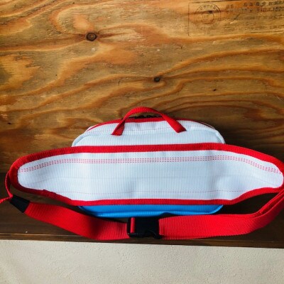 【SUWAプレミアム】ウエストバック　バイカラーブルー(パイピングカラー:赤)