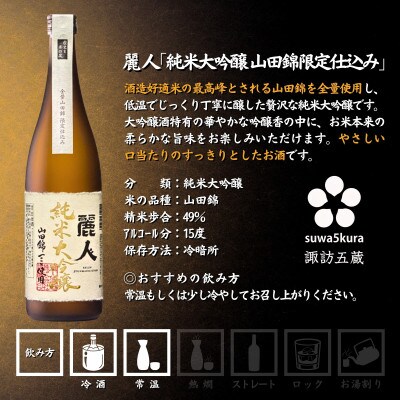 【諏訪五蔵】 純米大吟醸 日本酒 飲み比べセット 720ml×2本 真澄 麗人