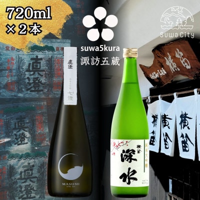 【諏訪五蔵】純米大吟醸 日本酒 飲み比べ セット 720ml×2本 横笛「深水」 真澄「七號」