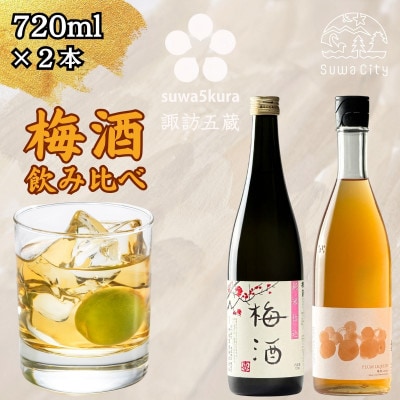 【諏訪五蔵】梅酒 リキュール飲み比べセット 720ml×2本 横笛「純米仕込み 梅酒」 真澄「梅酒」