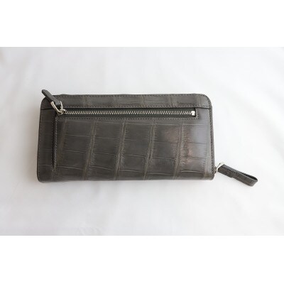 クロコラウンドファスナー カルムウォレット【Matte/マット】<マットライトグレーB>