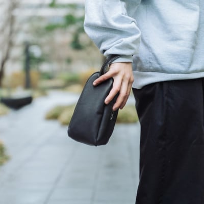 グラブ革　ハンドバッグ　ブラック