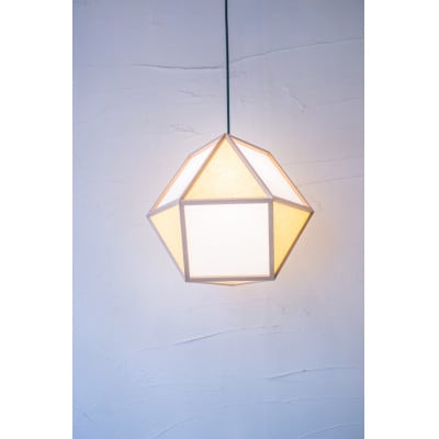 【国産杉】ペンダントライト『的L mato-L』 白×山吹　AP831-E