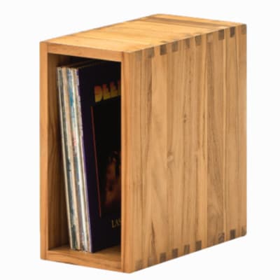 レコードボックス S 幅18.9cm 奥行き36cm 高さ37.8cm チーク無垢材