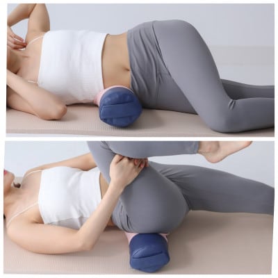 【特許取得/日本製】整体×睡眠×運動で寝返りが整体になる《願えりまくらL(ロング)》グレーネイビー