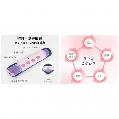 【特許取得/日本製】整体×睡眠×運動で寝返りが整体になる《願えりまくらL(ロング)》グレーネイビー