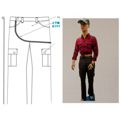 特許申請!多機能ジーンズGenPacパンツ「Book Mサイズ」　内側には大きな秘密のポケット